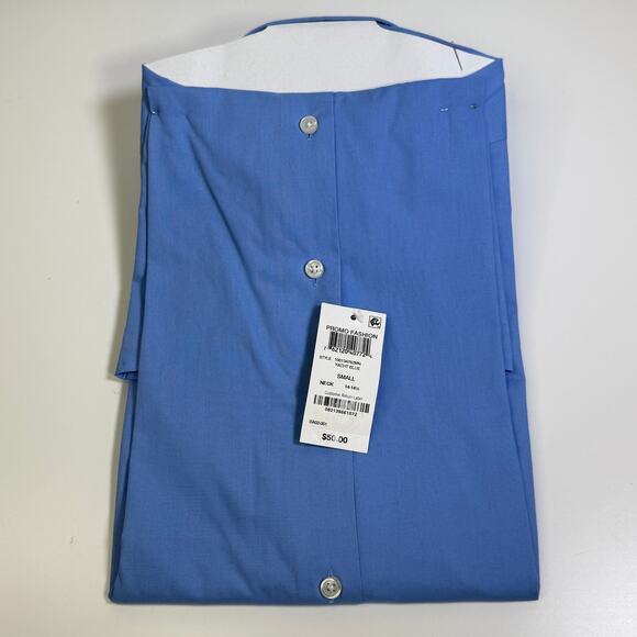 Club Room Men's Regular Fit Solid Dress Shirt, Yacht Blue small 14.5 neck $50 - Picture 4 of 7